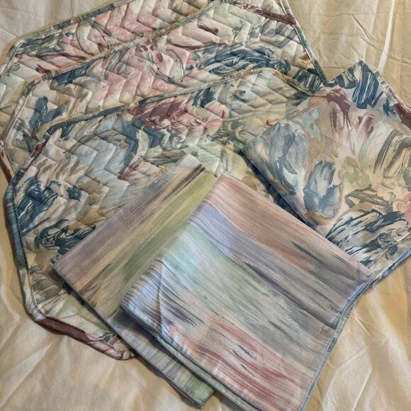 Other - NEW Set of 3 Cotton Place Mats with Matching 2 Napkins and 1 Tablecloth
